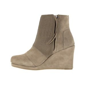 TOMS suede wedge booties